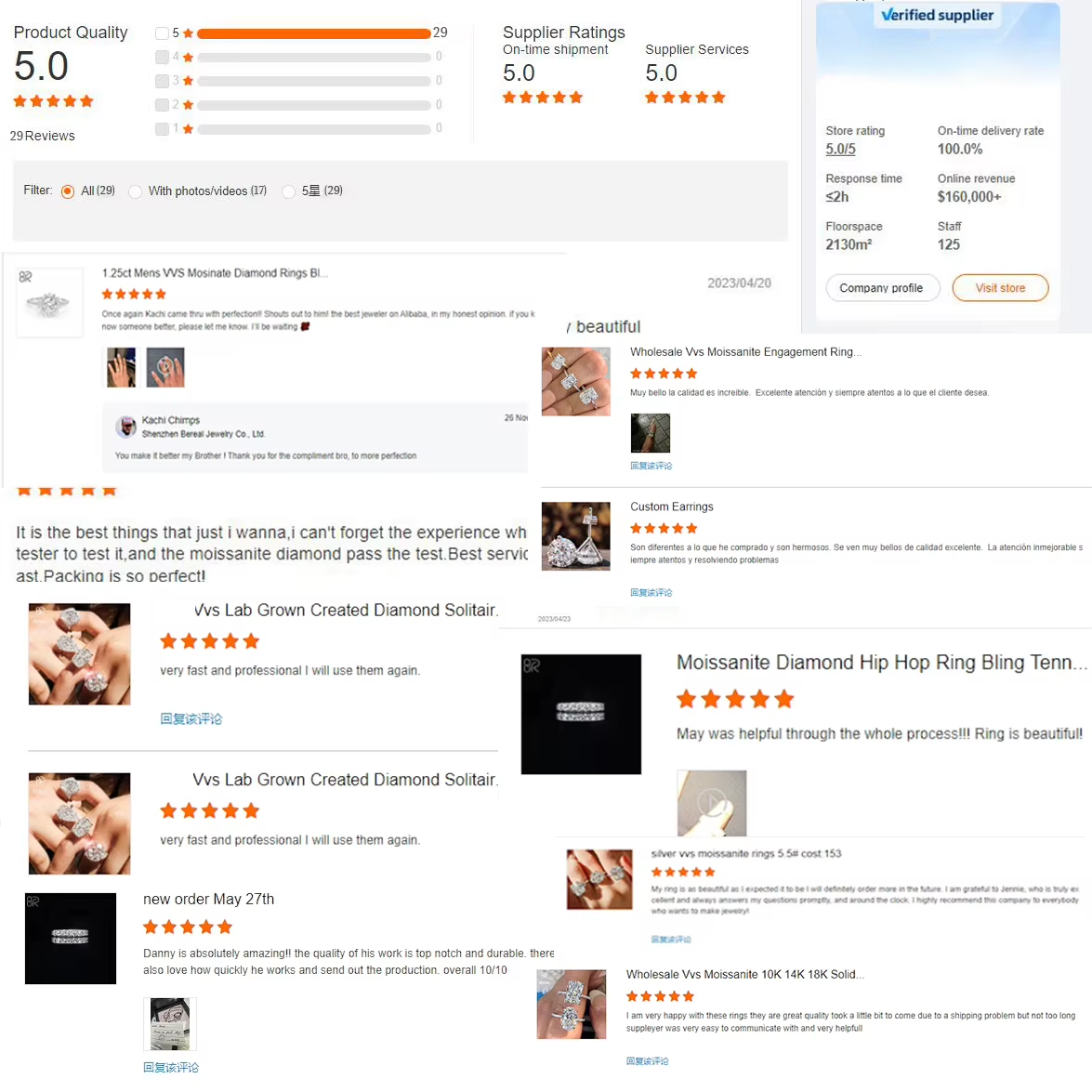 Solid Gold 3CT 5CT Made Created Diamond Engagement Ring Women