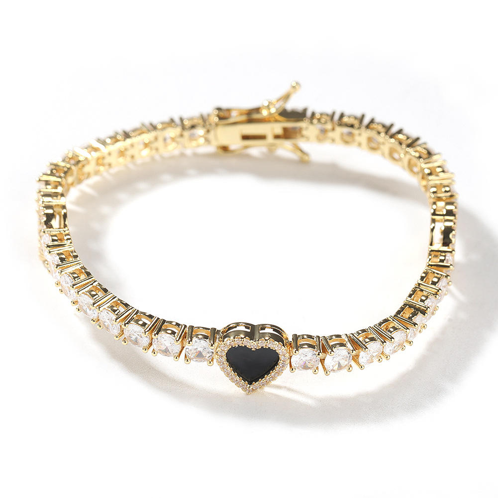 Couple Jewelry Multi Colors Heart Tennis Bracelet