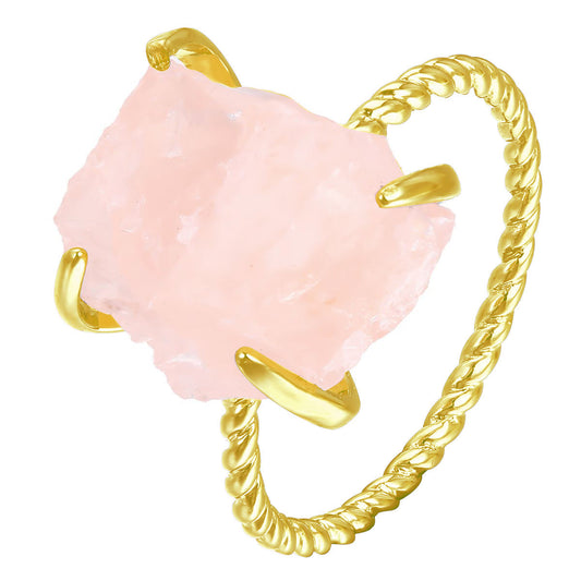 Crystal Stone Irregular Ring Copper