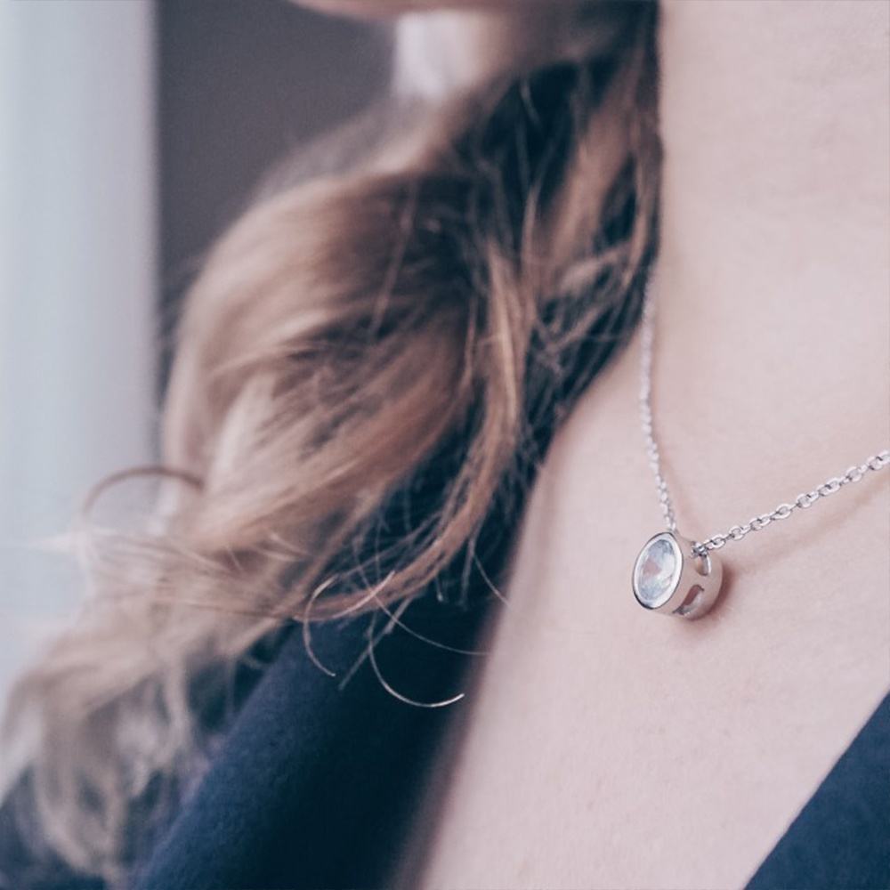 Zirconia Stone Pendant Chain Necklace