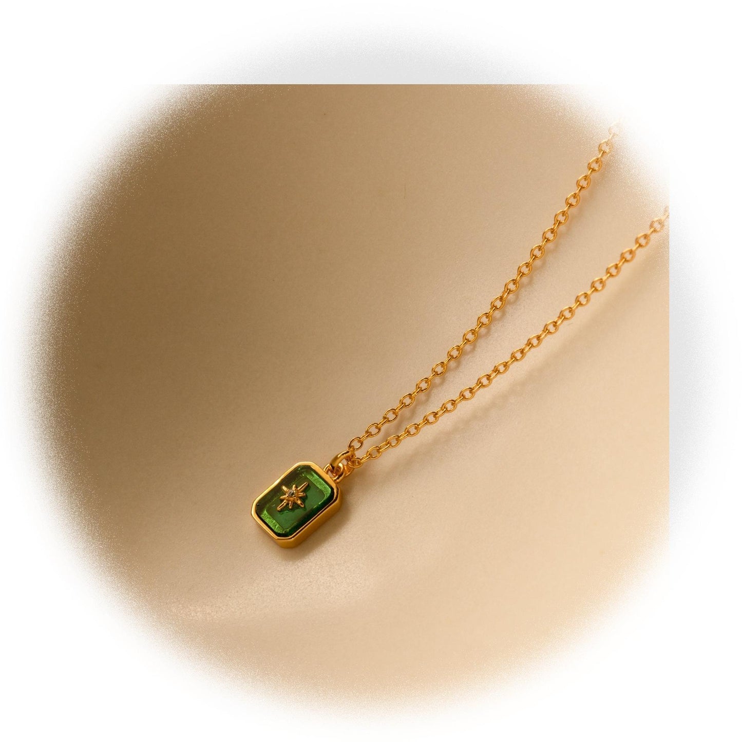 Stainless Steel Birthstone 12 Birthday Crystal Star Clavicle Pendant