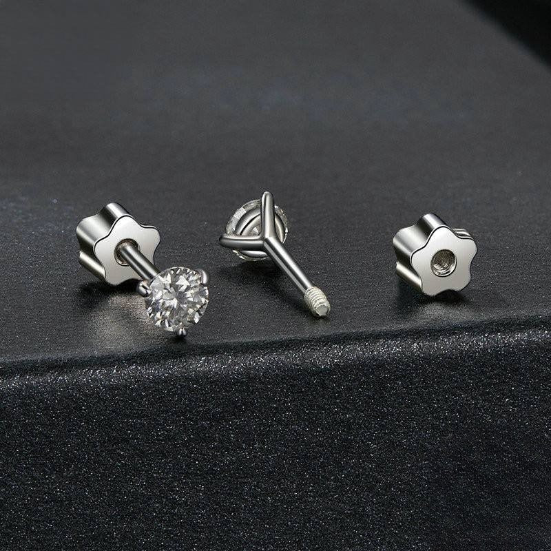 Anti Tarnish Screw Back Jewelry Fashion Fine Sparkly