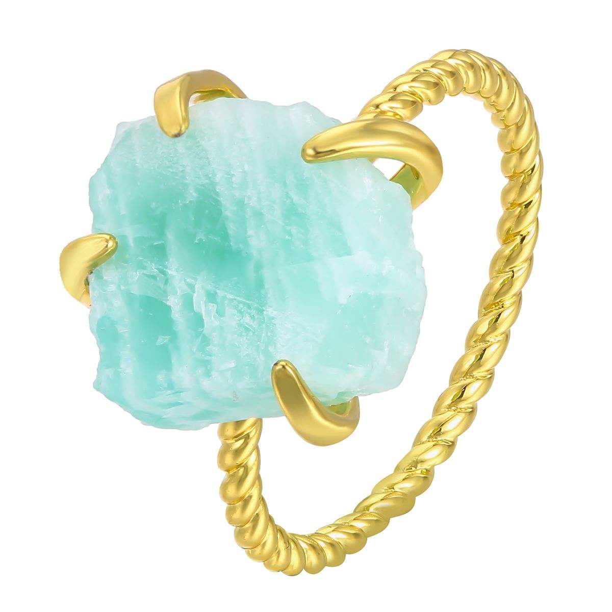 Crystal Stone Irregular Ring Copper