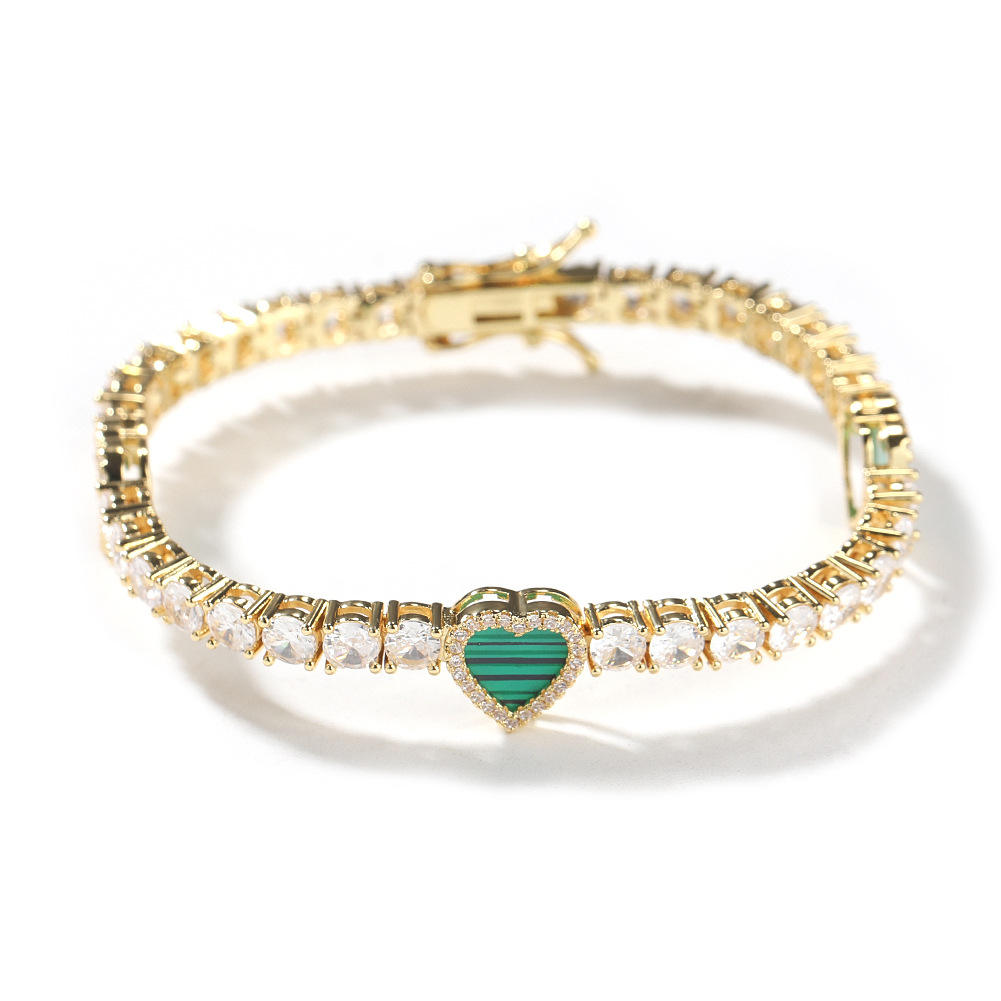 Couple Jewelry Multi Colors Heart Tennis Bracelet