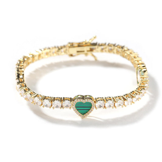 Couple Jewelry Multi Colors Heart Tennis Bracelet