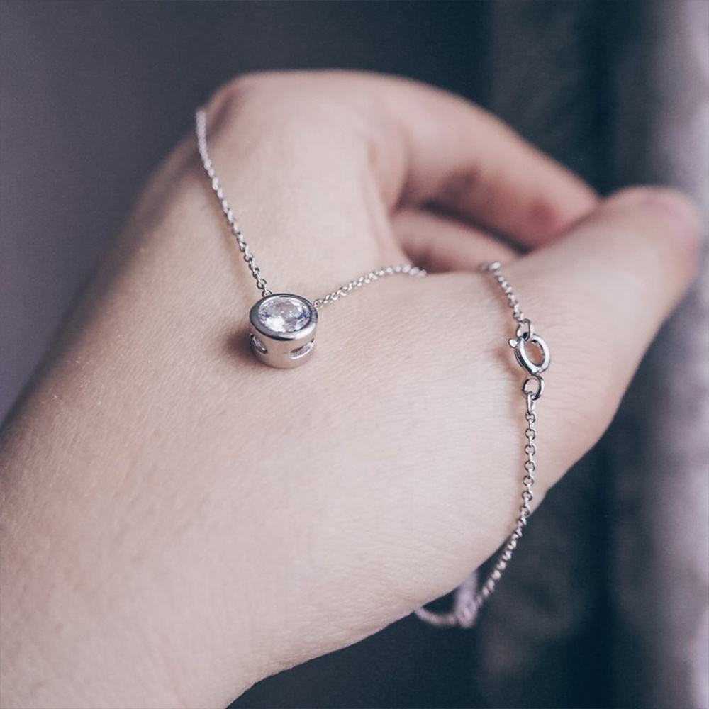 Zirconia Stone Pendant Chain Necklace