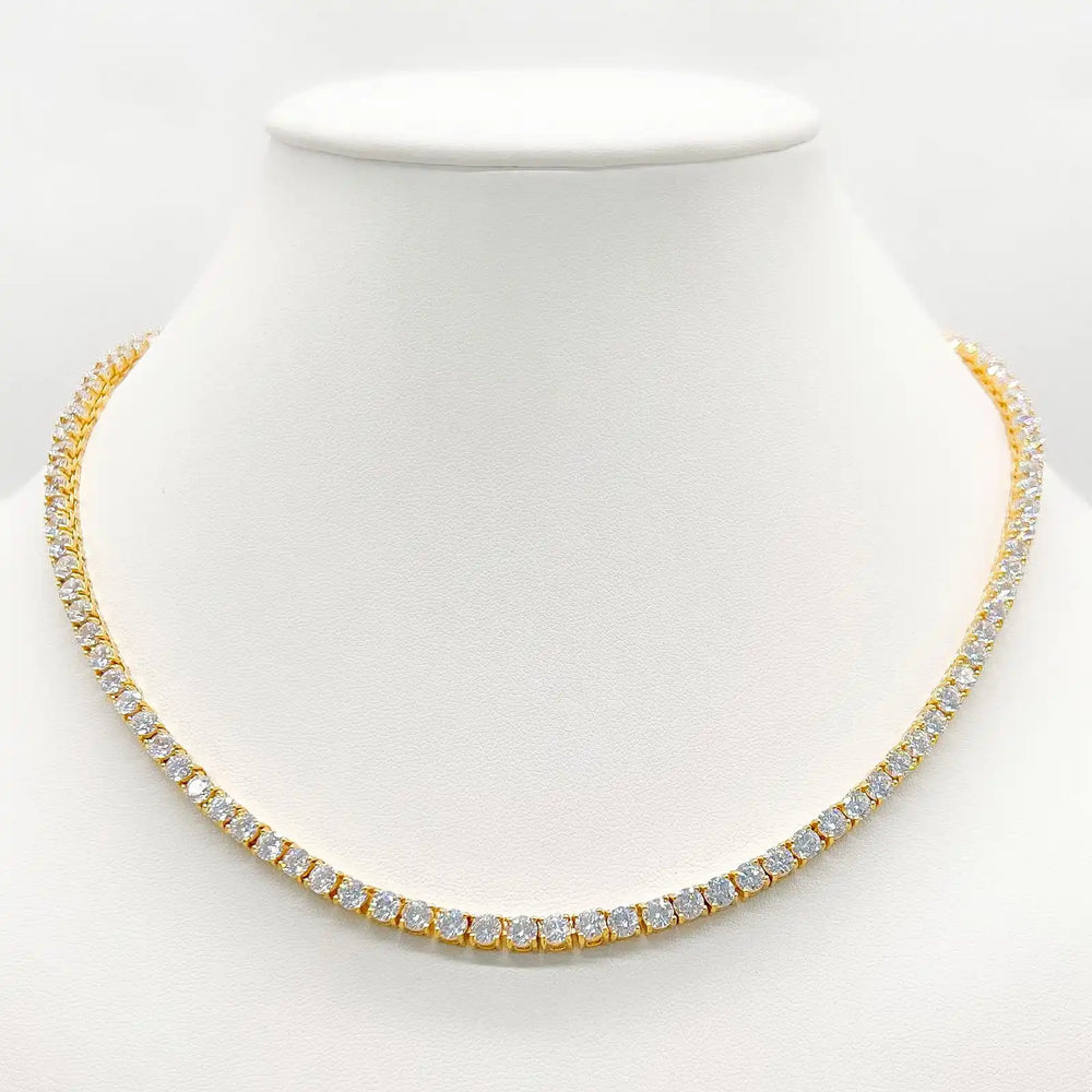 14K/18K Gold Tennis Necklace – White DEF Lab-Grown Diamond Necklace