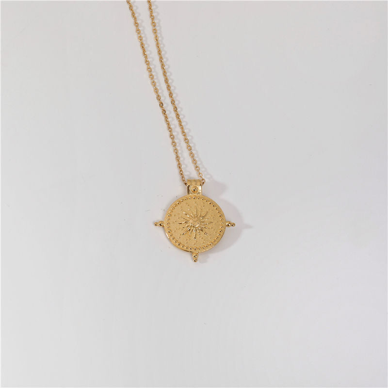 Gold Plated Star Sun Pendant Stainless Steel Necklace