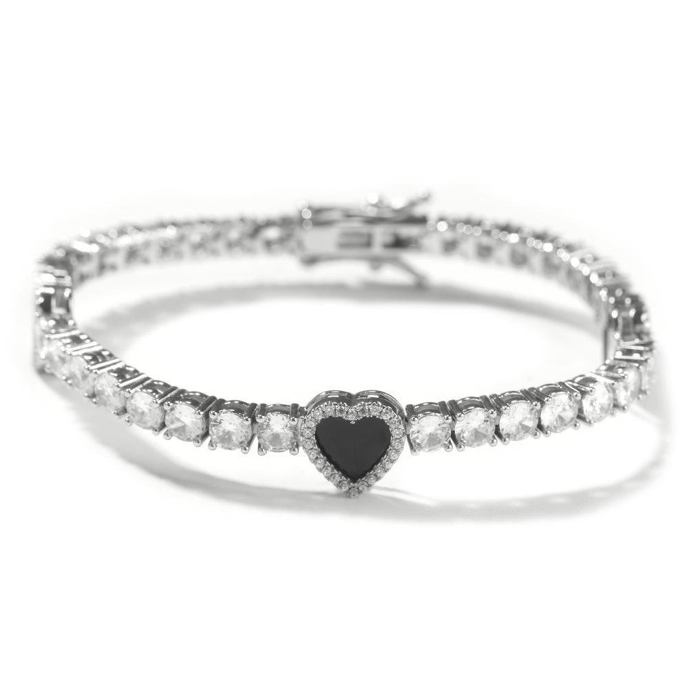 Couple Jewelry Multi Colors Heart Tennis Bracelet