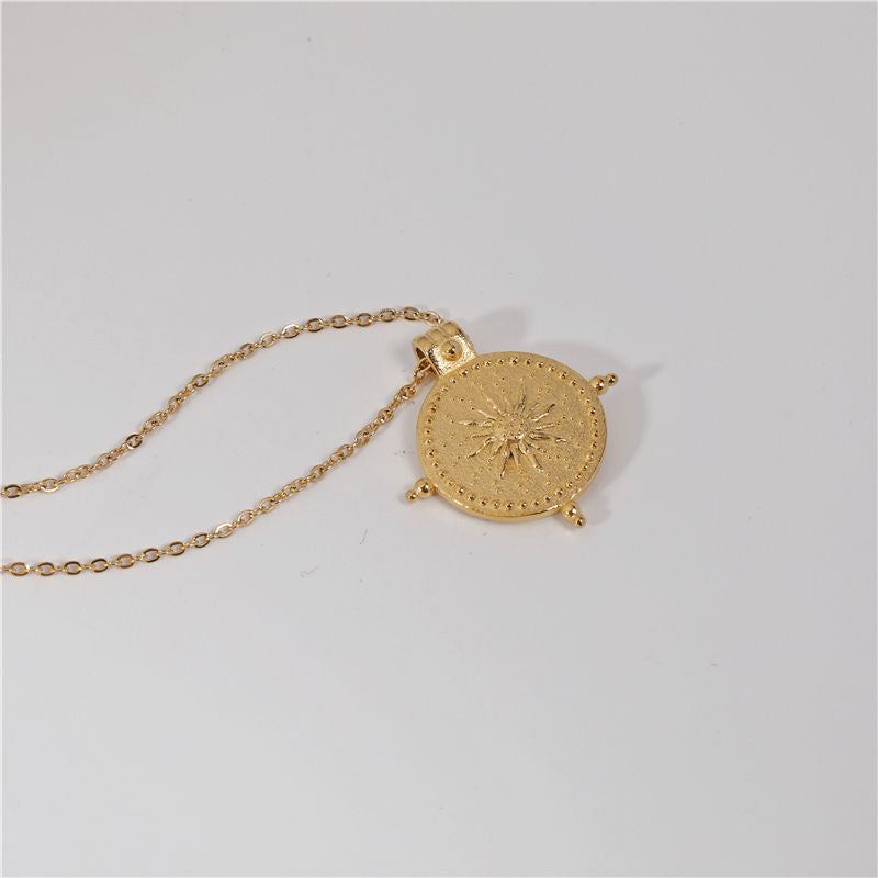 Gold Plated Star Sun Pendant Stainless Steel Necklace