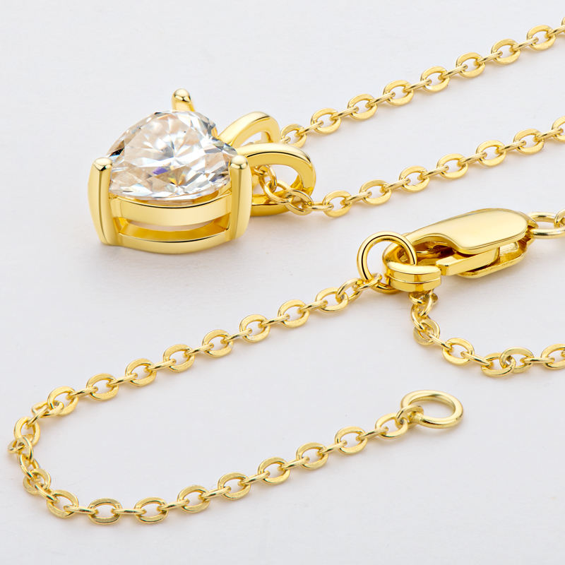 Silver Simulated Moissanite Engagement Necklace