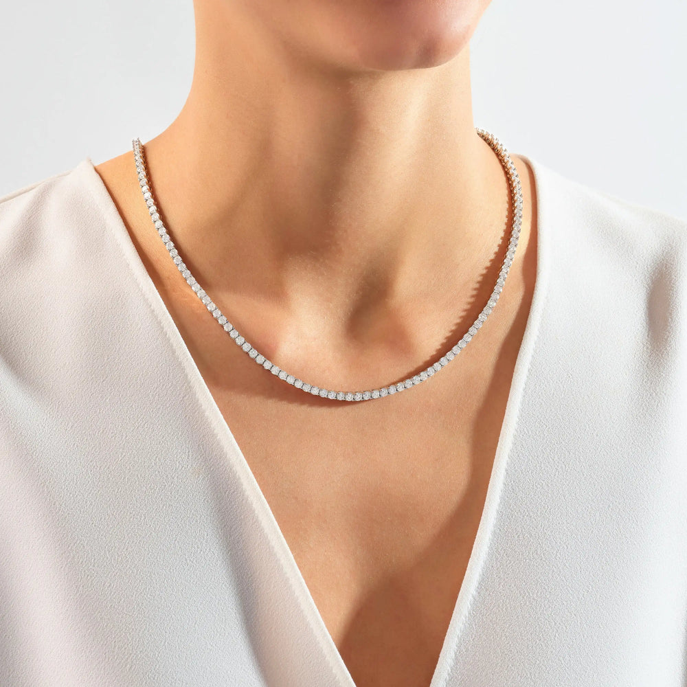 14K/18K Gold Tennis Necklace – White DEF Lab-Grown Diamond Necklace
