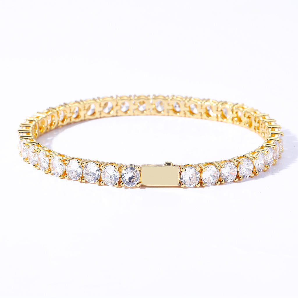 Hip Hop Bling Jewelry Spring Clasp 3/4/5/6mm Cubic Zircon Tennis Bracelet