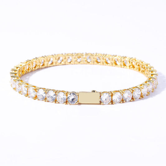 Hip Hop Bling Jewelry Spring Clasp 3/4/5/6mm Cubic Zircon Tennis Bracelet