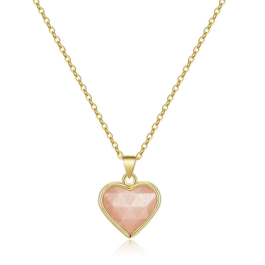 High Quality Natural Sunstone Faceted Gemstone Heart Pendant
