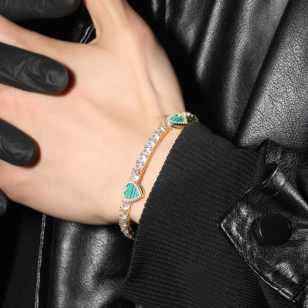 Couple Jewelry Multi Colors Heart Tennis Bracelet