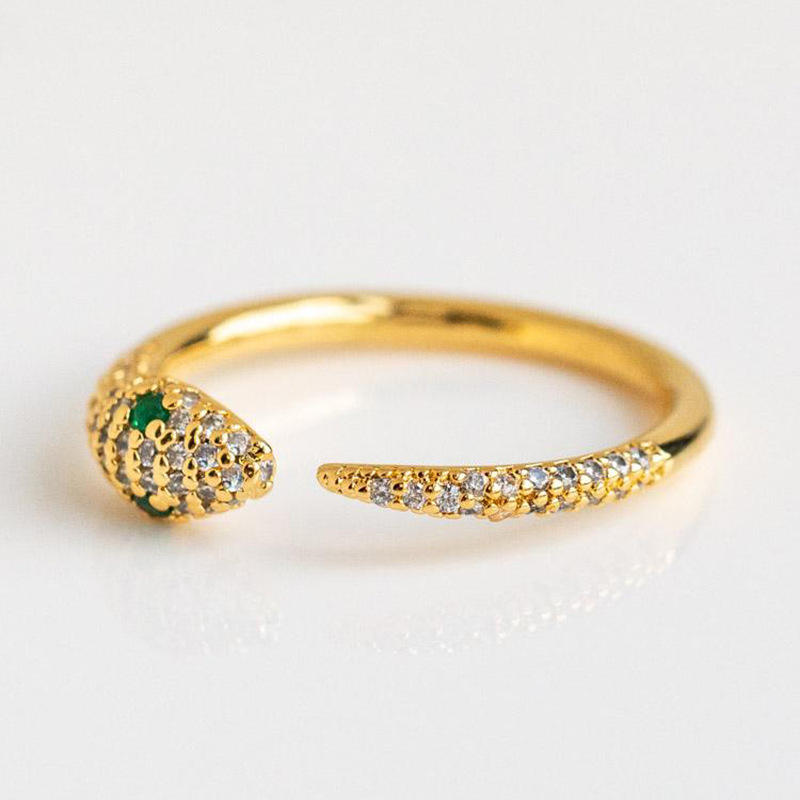 Hypoallergenic Geometric Serpentine Ring