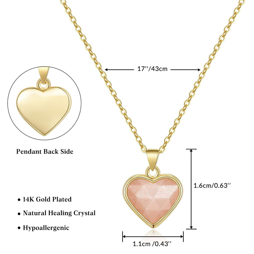 High Quality Natural Sunstone Faceted Gemstone Heart Pendant