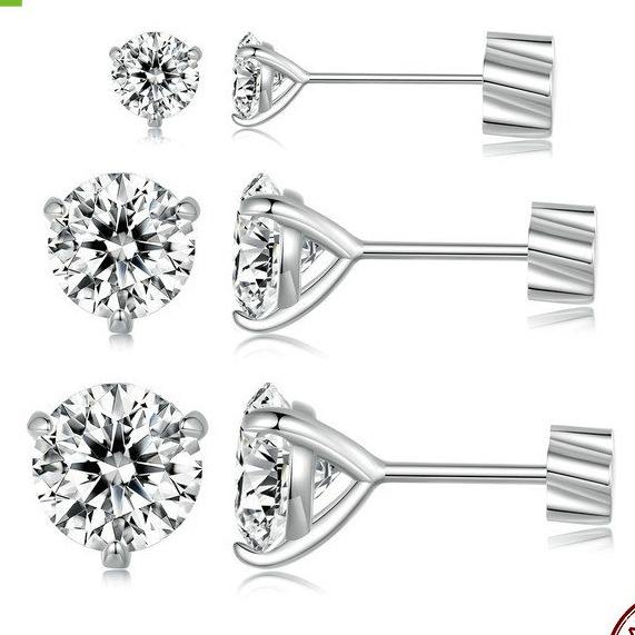 Anti Tarnish Screw Back Jewelry Fashion Fine Sparkly