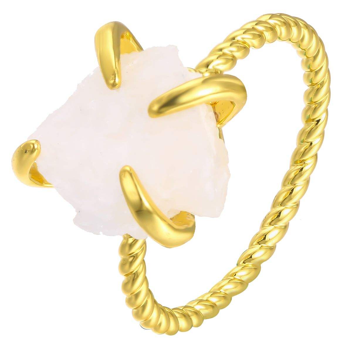 Crystal Stone Irregular Ring Copper