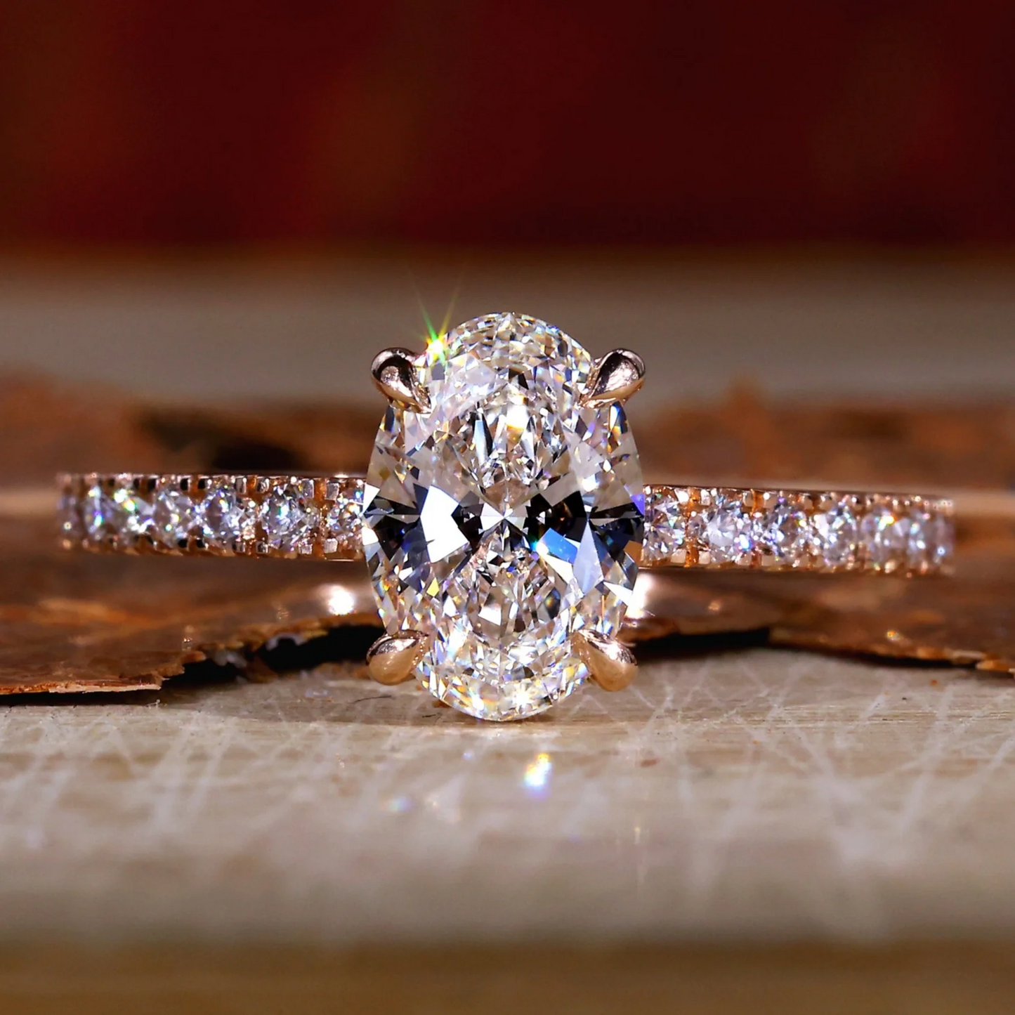 Solid Gold 3CT 5CT Made Created Diamond Engagement Ring Women