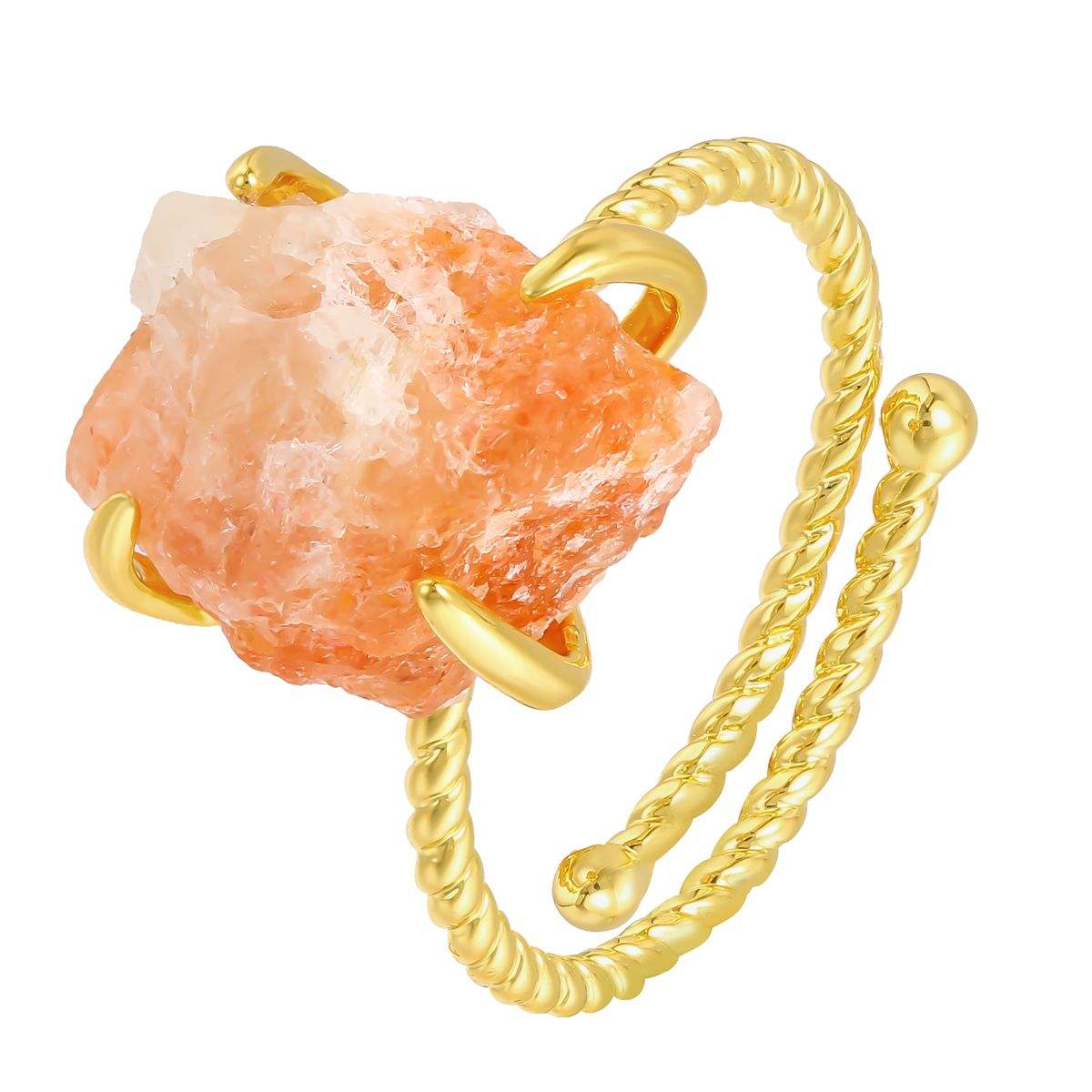 Crystal Stone Irregular Ring Copper