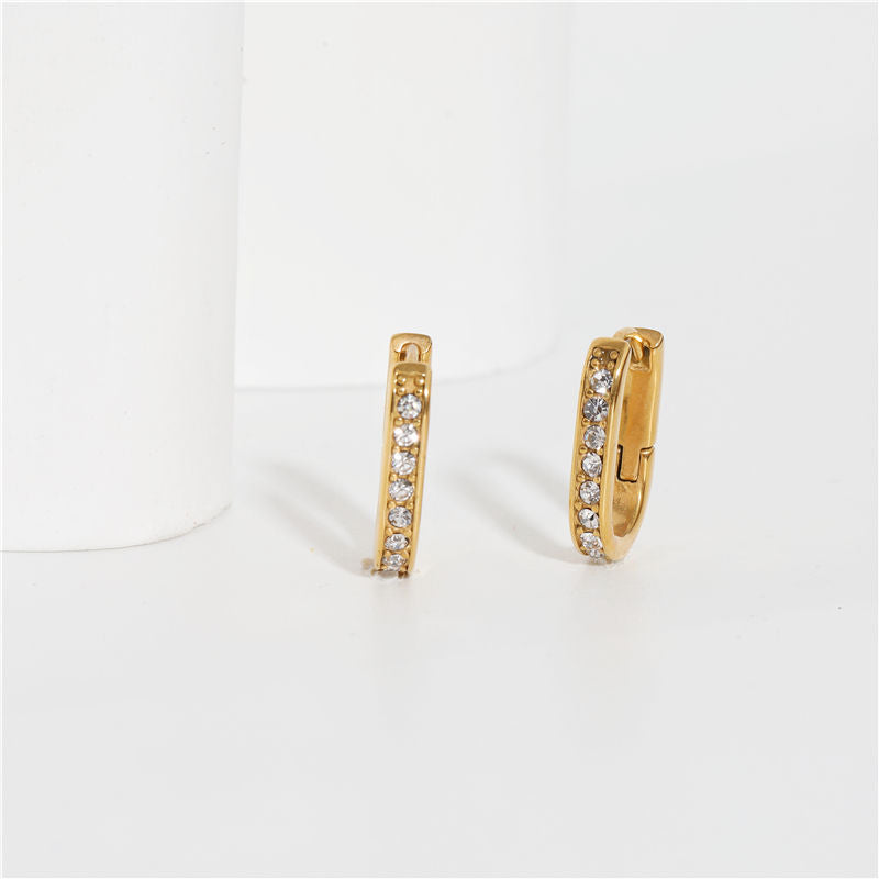 Waterproof Fine Dainty Stainless Steel Hoop Earrings