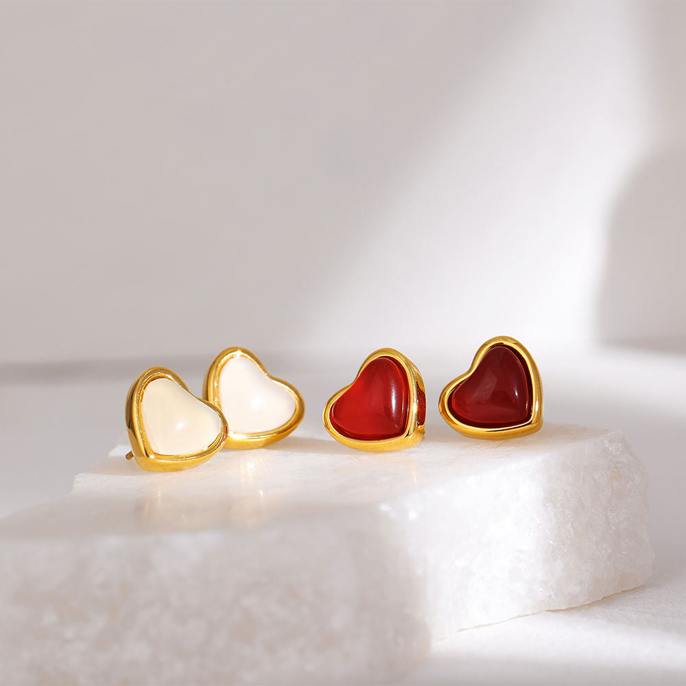 Romantic Chic Heart Pendant Necklace Earrings