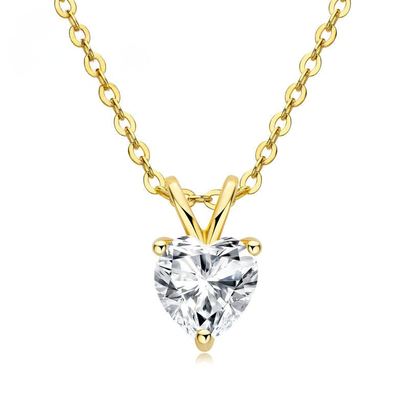 Silver Simulated Moissanite Engagement Necklace