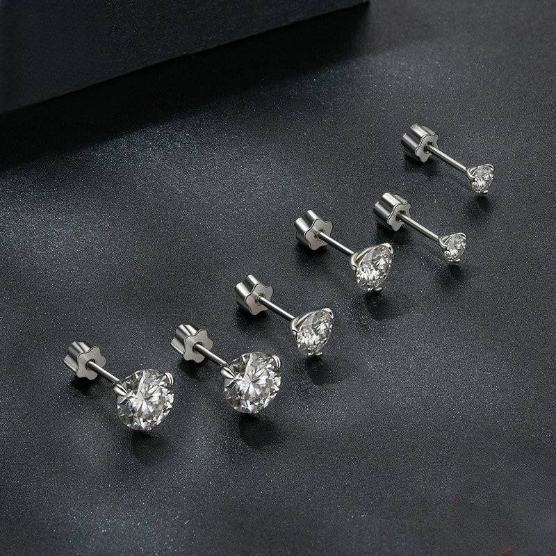 Anti Tarnish Screw Back Jewelry Fashion Fine Sparkly